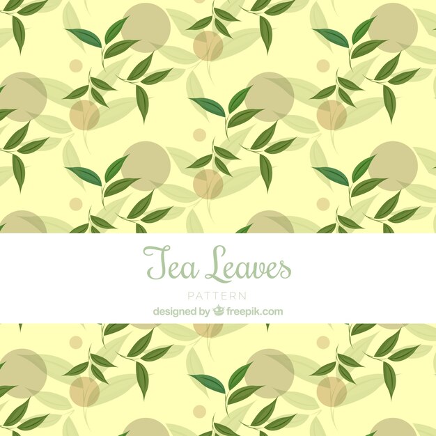 Tea leaves background with flat design