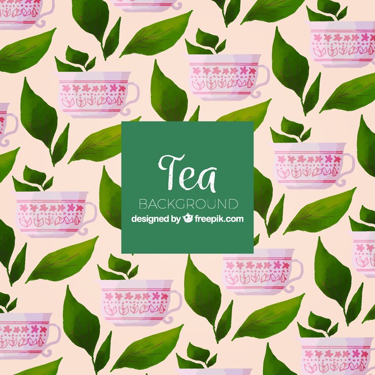 मुफ़्त वेक्टर tea leaves background with plants