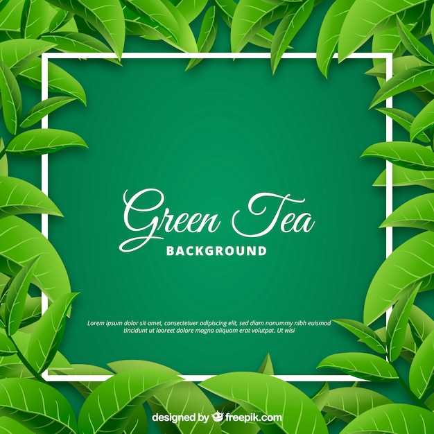 Free vector tea leaves background with realistic style