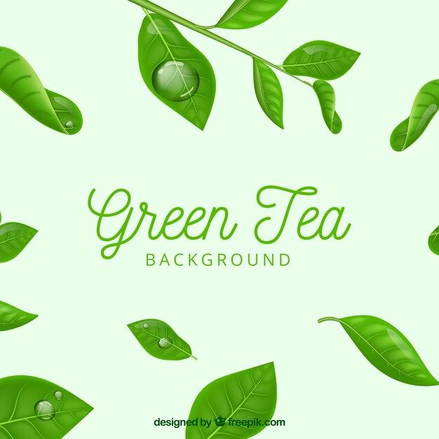 Tea leaves background with realistic style