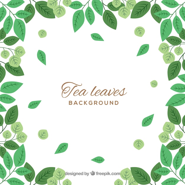 Vettore gratuito foglie di tè sullo sfondo