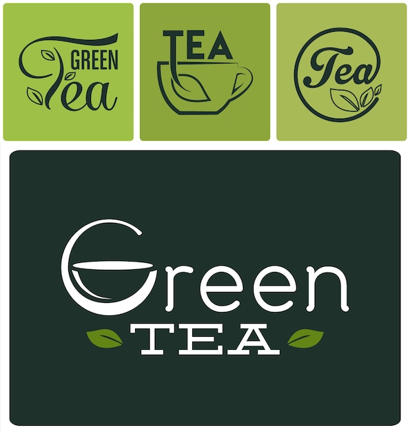 Free vector tea logos collection