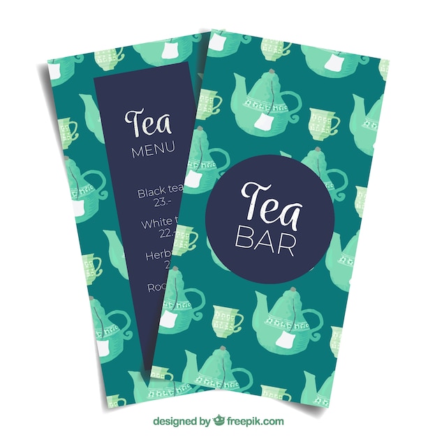 Tea menu template to tearoom