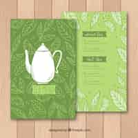 Free vector tea menu template with beverages list