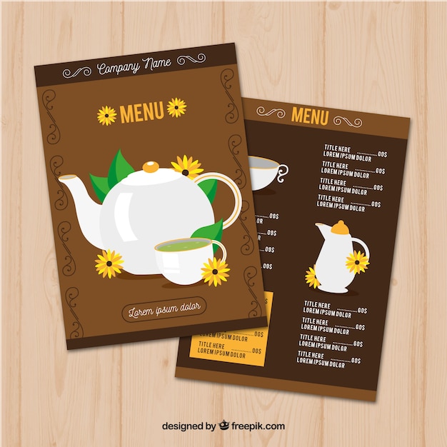 Tea menu template