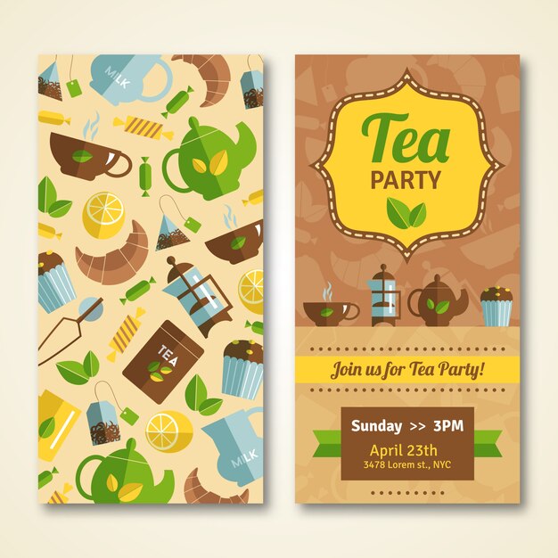 Tea party announcement banners