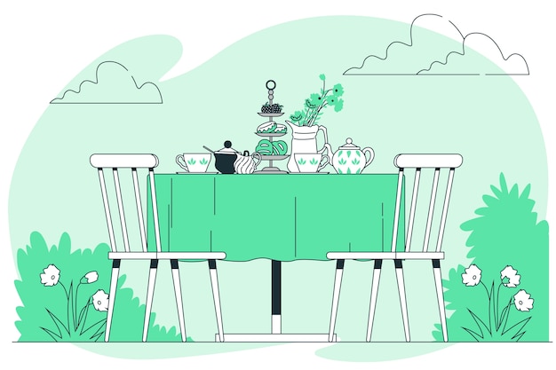 Free vector tea party concept illustration