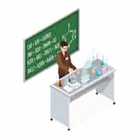 Free vector teacher of chemistry composition