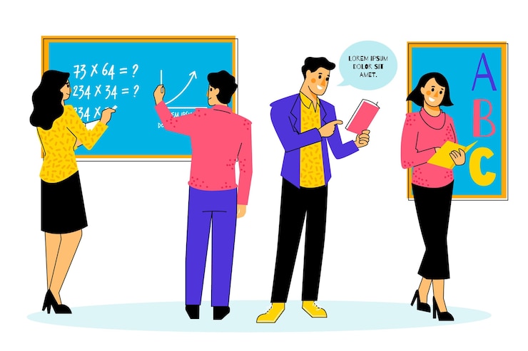 Free Vector teacher collection illustration