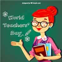 Free vector teacher's day, sympathetic teacher