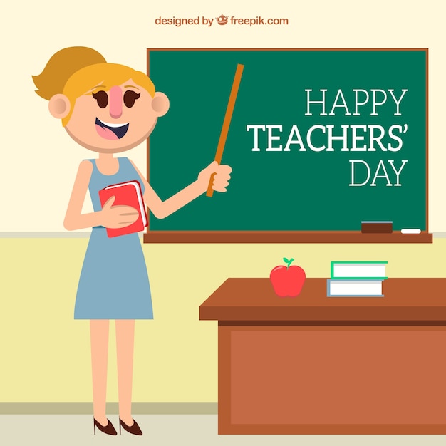 Teacher's day, teacher in class