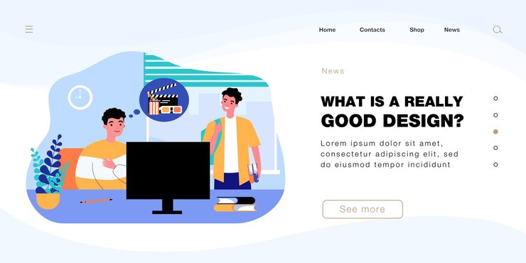 Free Vector teacher at school desk thinking of going to cinema