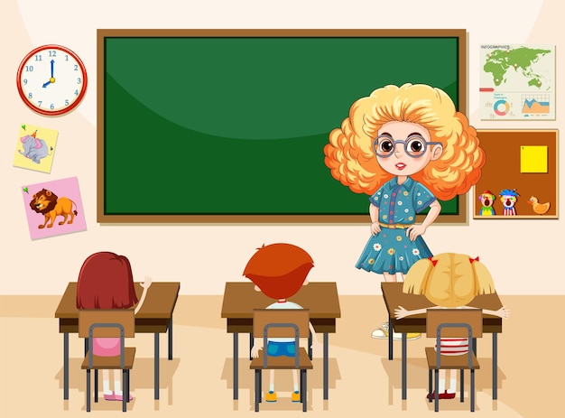 Teacher teaching in classroom