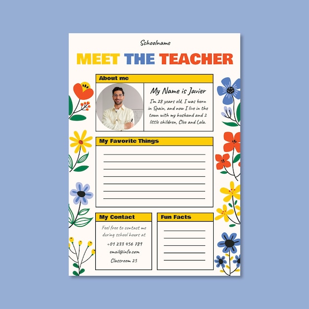 Дизайн шаблона рабочего листа для учителей
