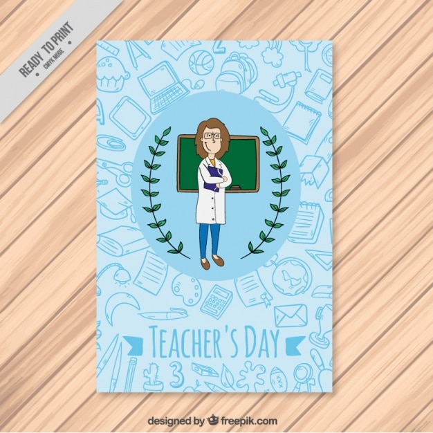 Vettore gratuito gli insegnanti day card