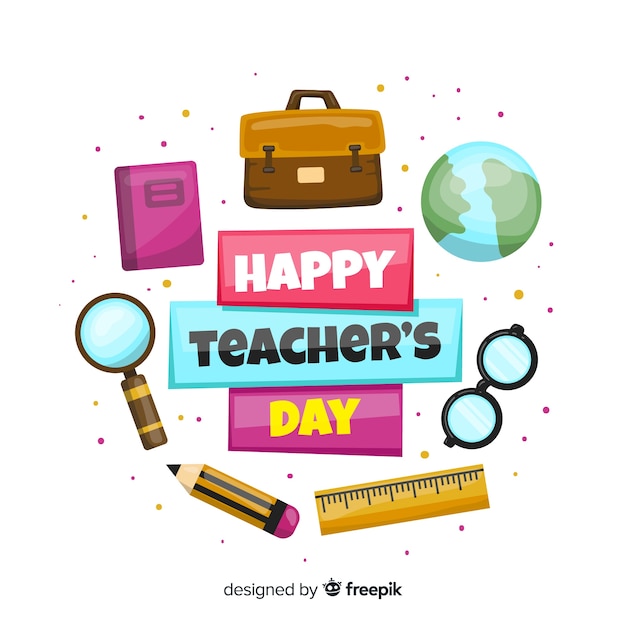 Teachers day concept with flat design background