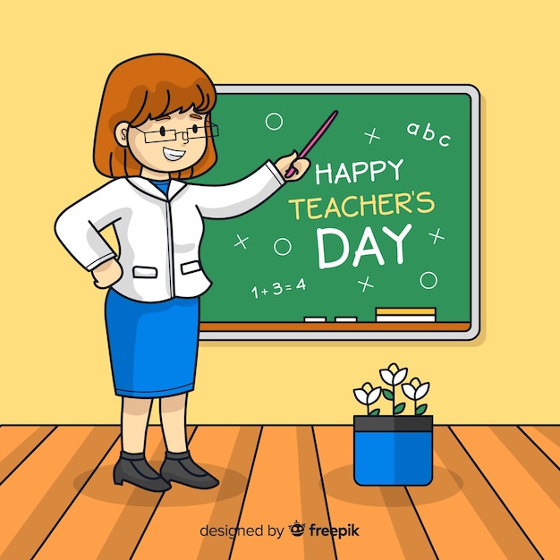 Teachers day concept with hand drawn background