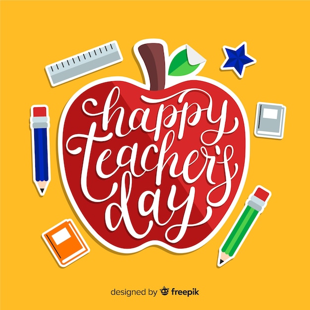 Teachers day concept with lettering