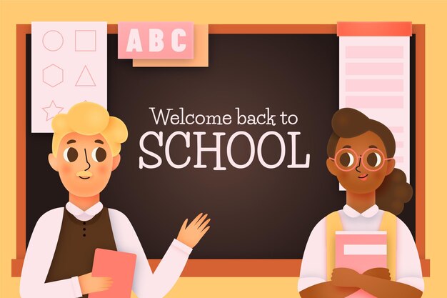 Teachers welcome back to school illustrated