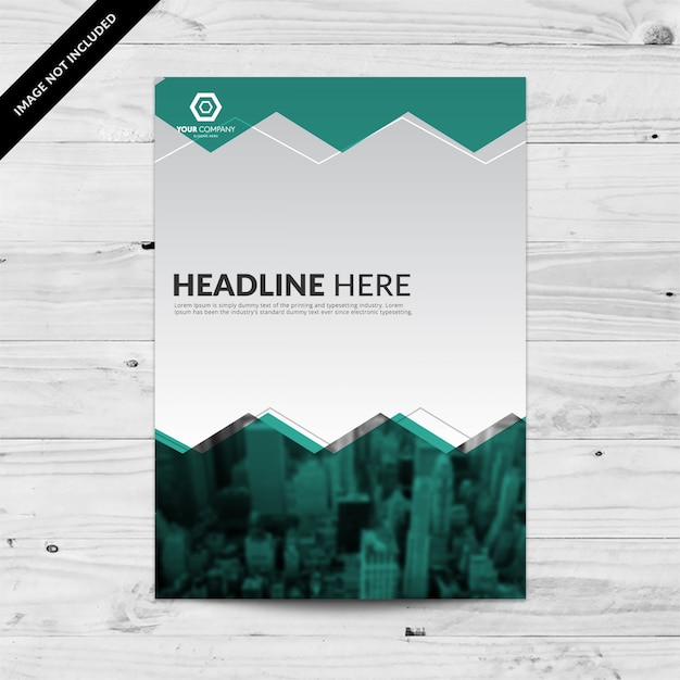 Teal blue business flyer design template with grey background