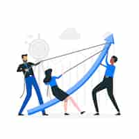 Free vector team goals concept illustration