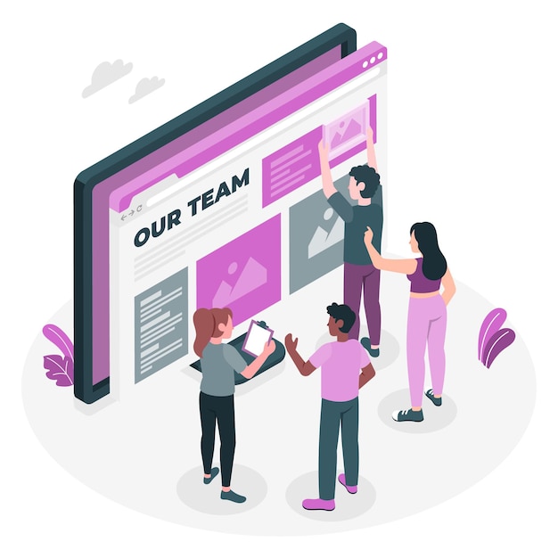 Free vector team page concept illustration