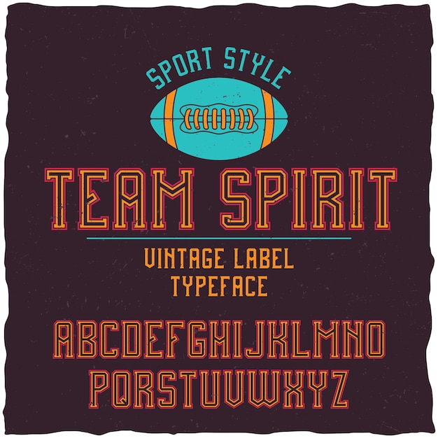 Free vector team spirit font in the retro style