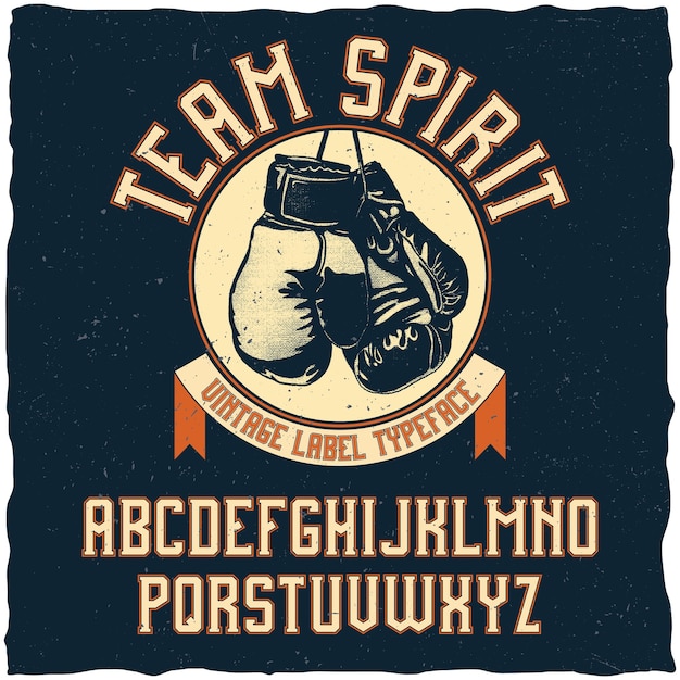 Free vector team spirit font in the retro style