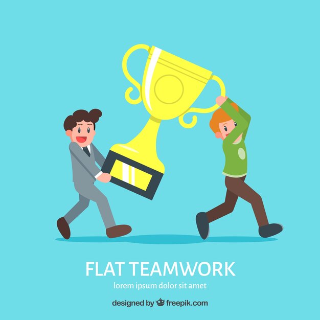 Free vector team work background in flat style