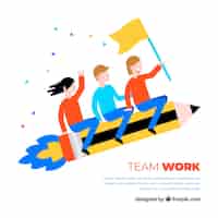 Free vector team work background in flat style