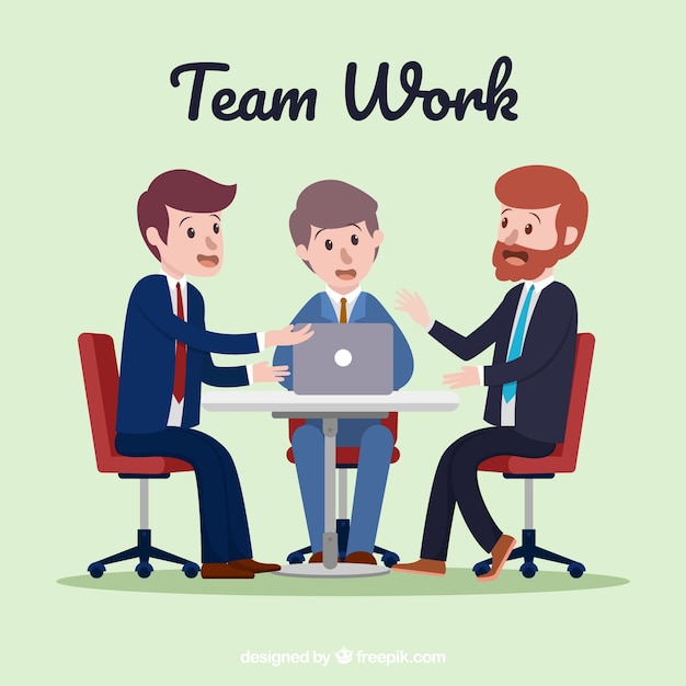 Free vector team work background in flat style