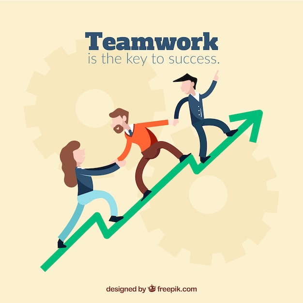 Free vector team work background in hand drawn style