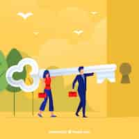 Free vector team work business concept vector