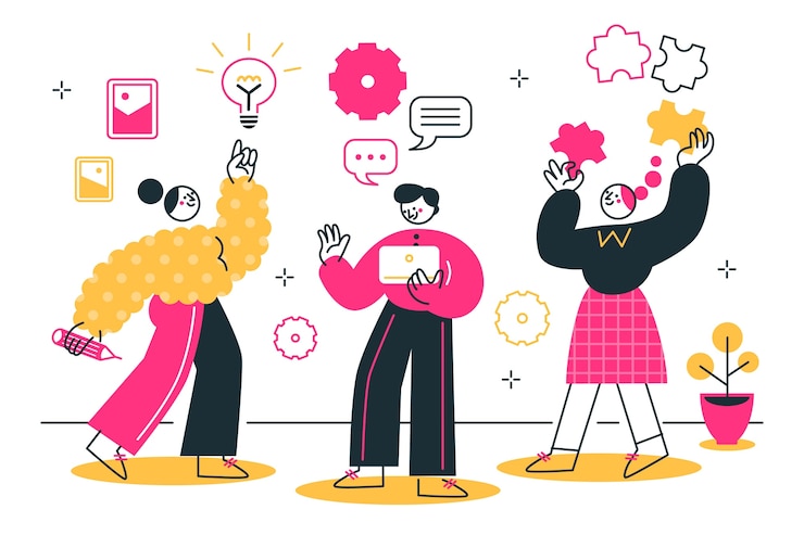 Free Vector team work concept illustration