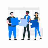 Free vector team work concept illustration