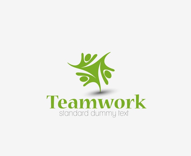 Team Work Logo Template Design.