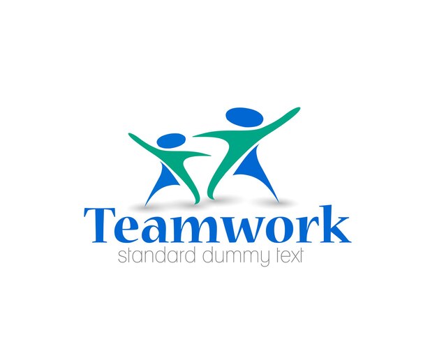 Team Work Logo Template Design.