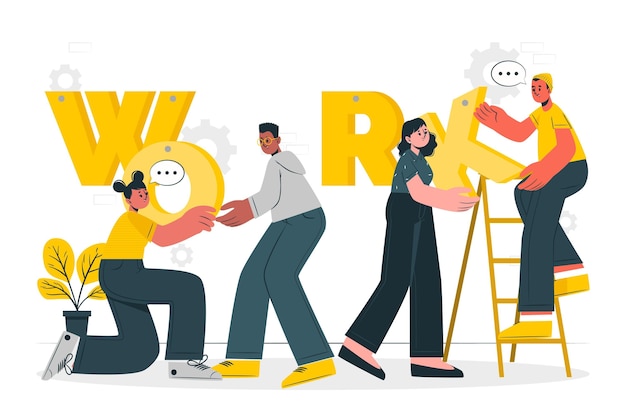 Free vector team workconcept illustration