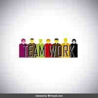 Free vector teamwork banner with avatars