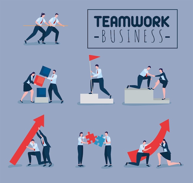 Banner di affari di lavoro di squadra