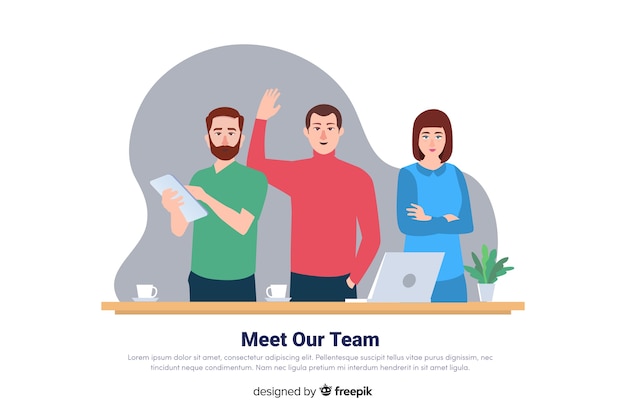 Free vector teamwork concept for landing page