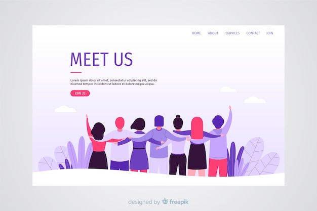 Free vector teamwork concept for landing page