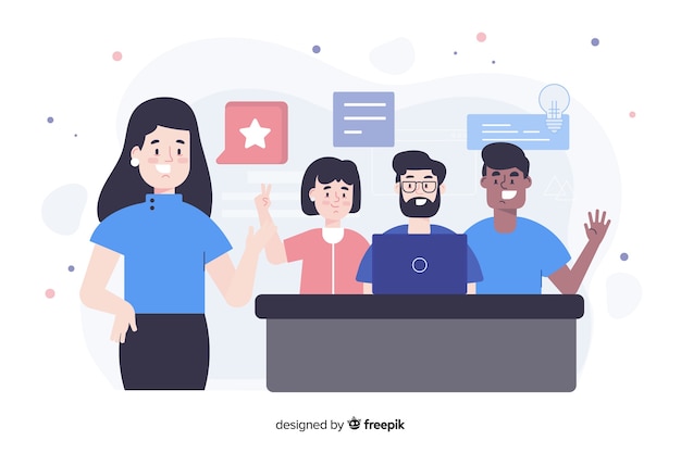 Free vector teamwork concept for landing page