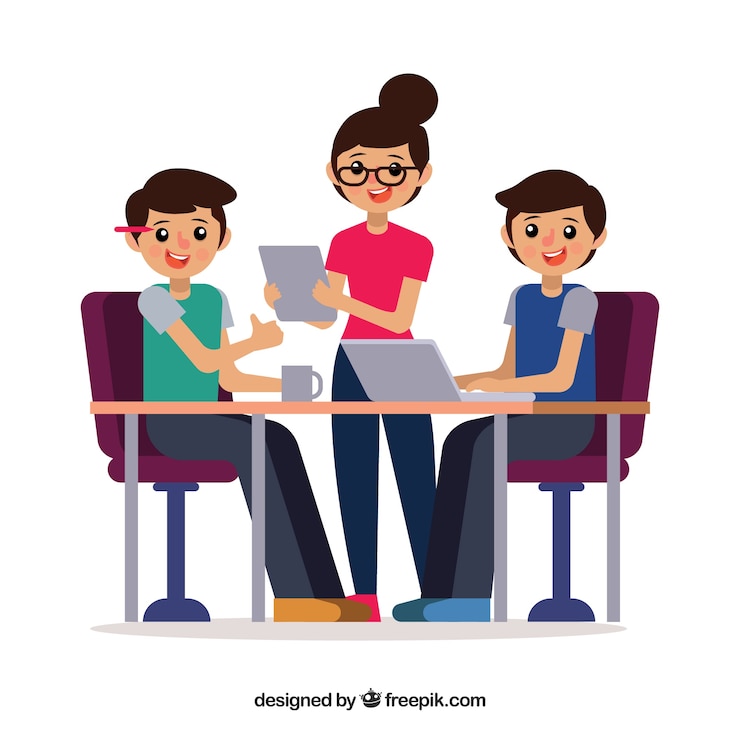 मुफ़्त वेक्टर teamwork concept with colleagues