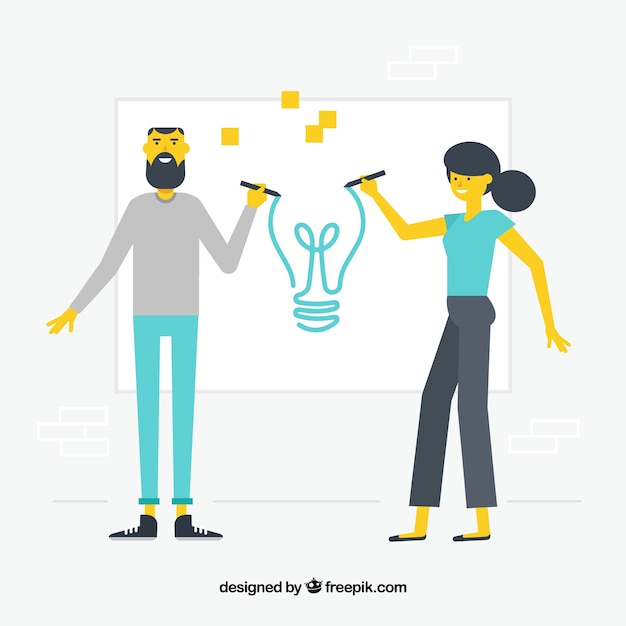 Free vector teamwork concept with flat design