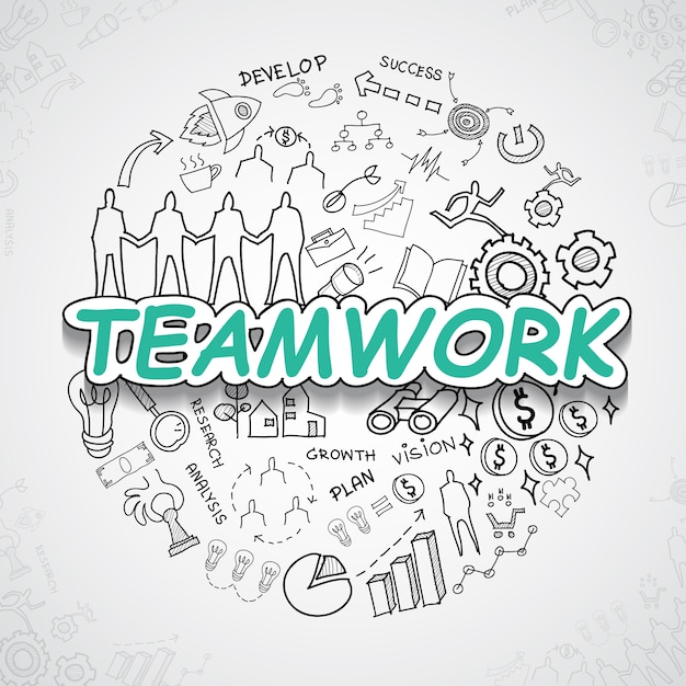 Free vector teamwork elements collection