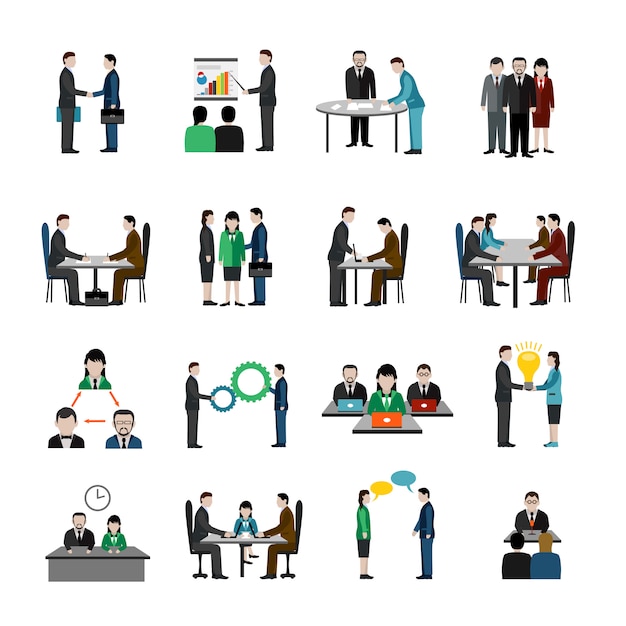 Free vector teamwork icons set