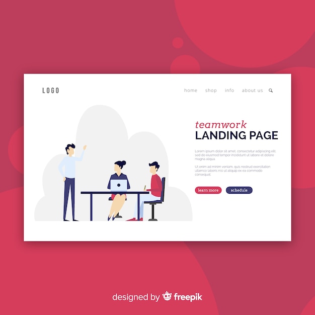 Teamwork landing page template