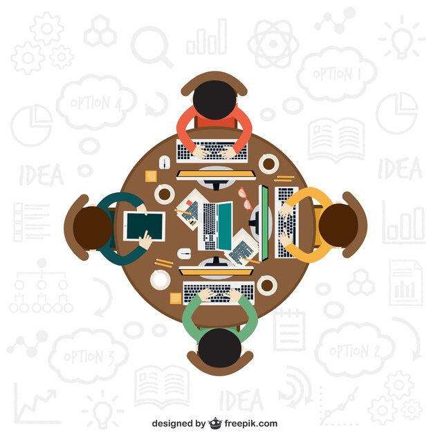 Бесплатное векторное изображение Работа в команде рабочее пространство