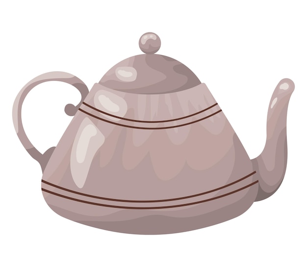 Teapot kitchen utensil icon isolated